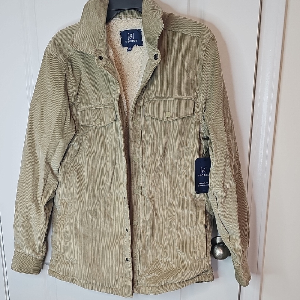 George Men's Tan Corduroy Shirt Jacket
